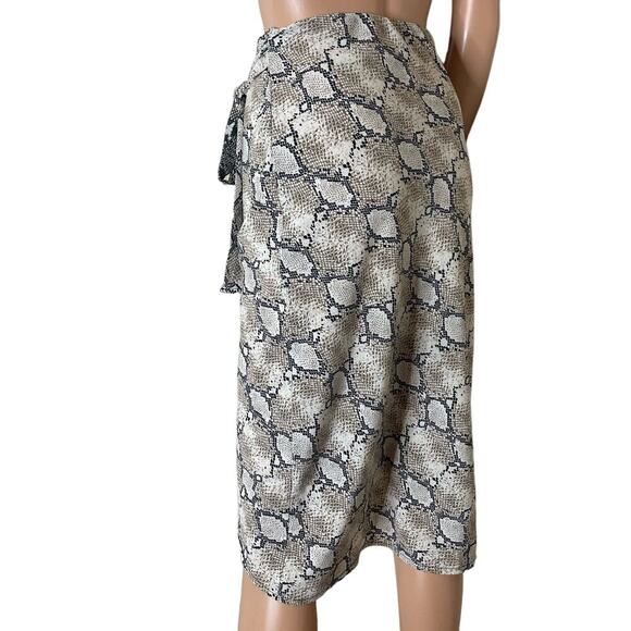 Mikey & Joey Snake skin print below knee wrap style elastic waist tie SZ SM - Picture 4 of 10
